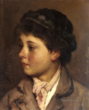 ウジェーヌ・デ・ブラース Painting - 若い男の子の頭の女性ユージン・デ・ブラース